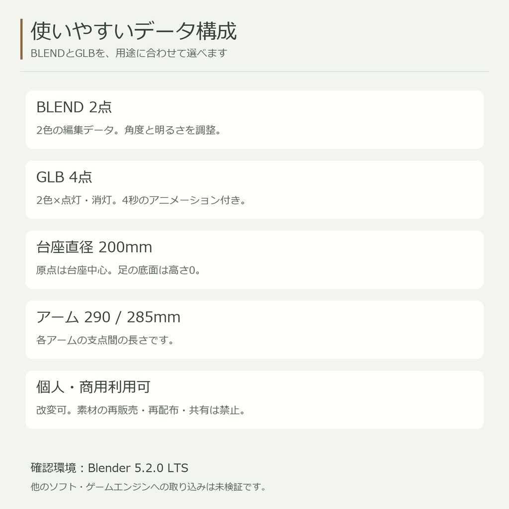 【3D小物】可動式デスクライト|2色・角度調整・点灯表現|BLEND / GLB