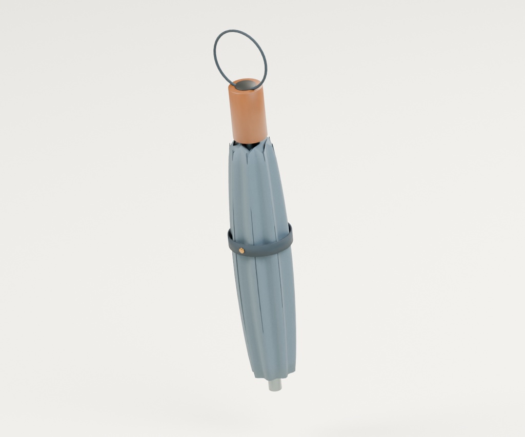 木と金属のレインスタンド|傘立て・閉じ傘2種【2配色・Blender・FBX・GLB・Unity】