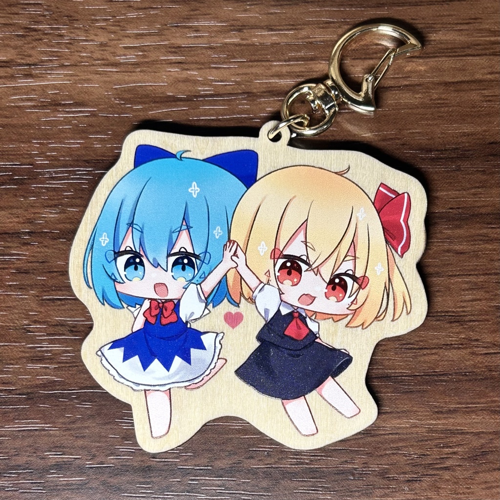 ルーミア&チルノ木製キーホルダー