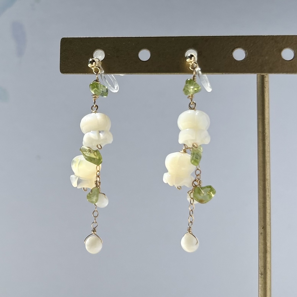 【受注制作】幸せのすずらん ピアス イヤリング