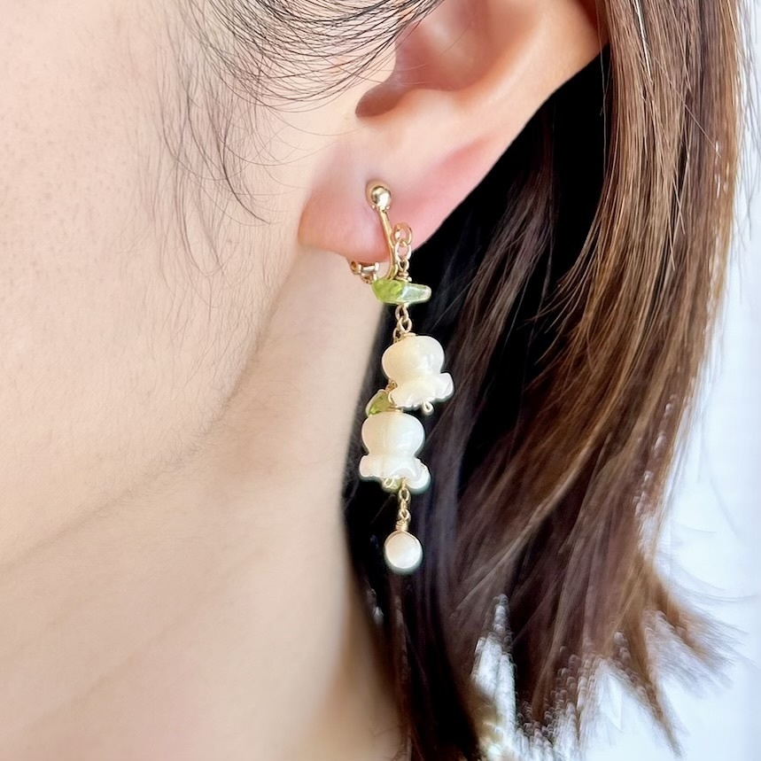 【受注制作】幸せのすずらん　ピアス　イヤリング