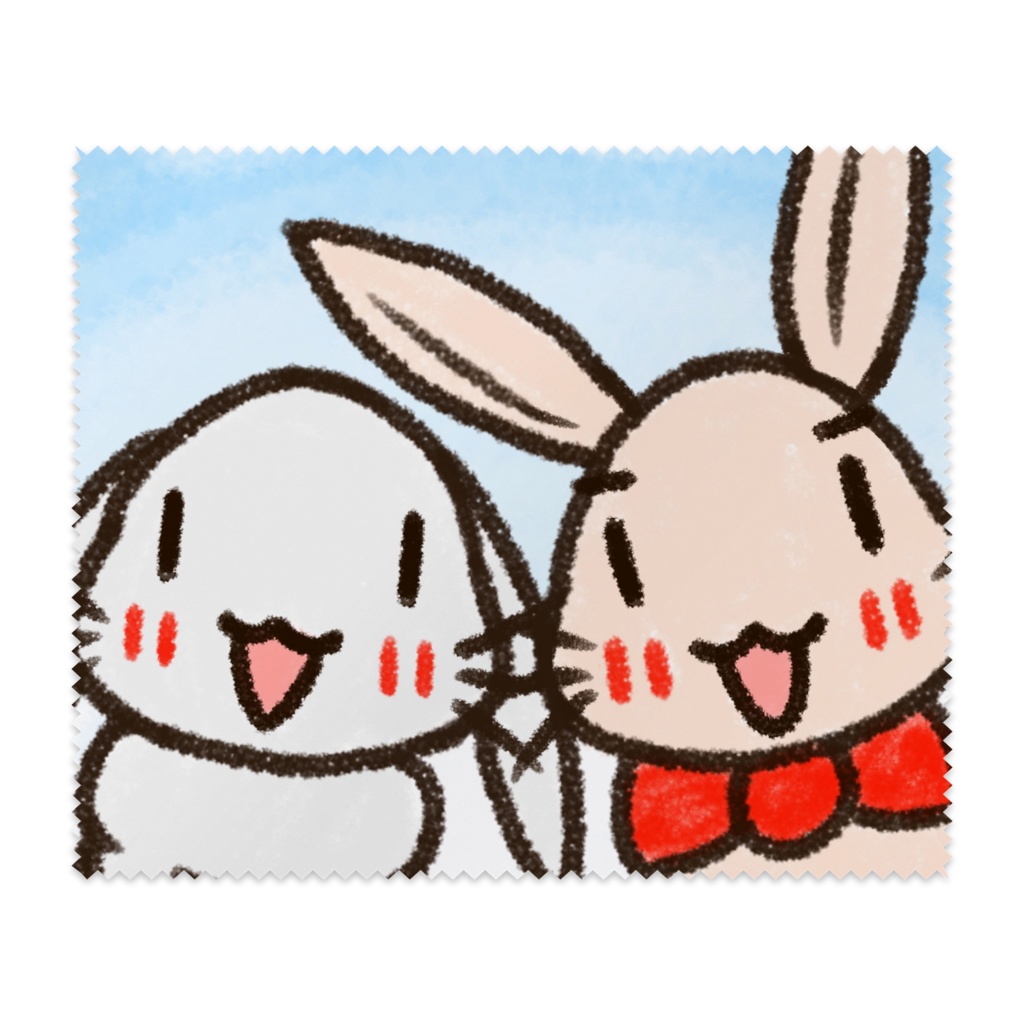 仲良しうさぎのメガネ拭き