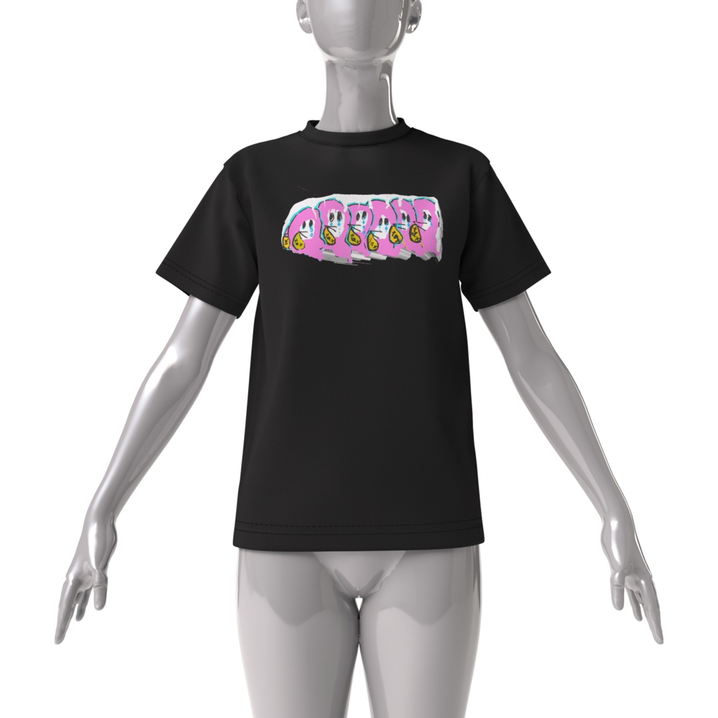 のうぜいをするおばけビッグシルエットT ぴんく