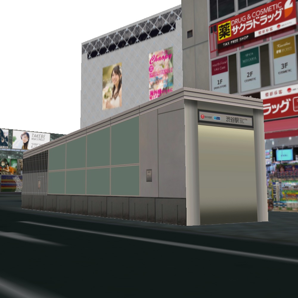 164・3インチスケール用 ペーパークラフト 東京渋谷2