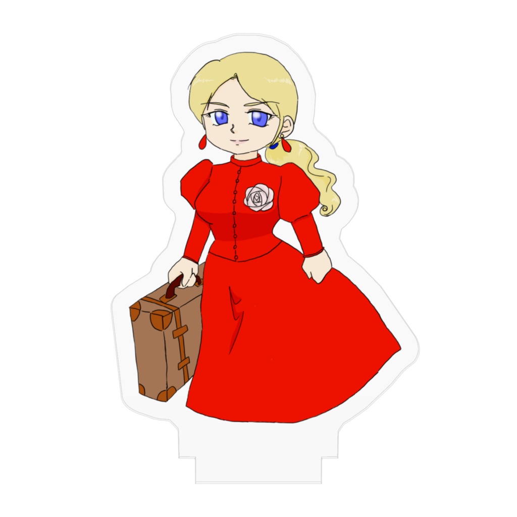 トランクを持った女性 アクリルフィギュア