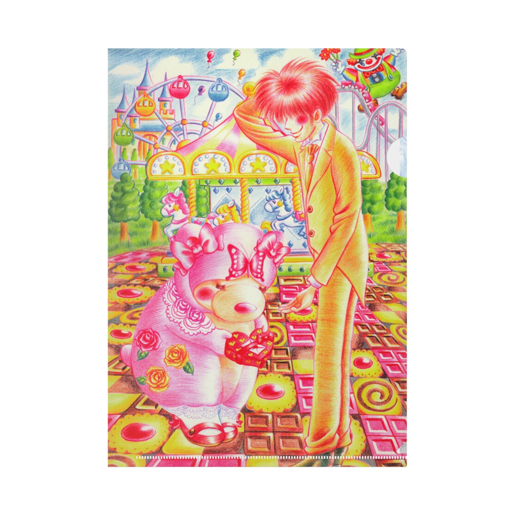 恋くま メリーゴーランド クリアファイル - A4