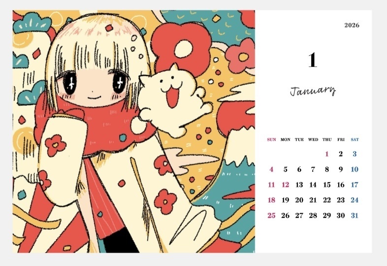 【受注】2026年monacaカレンダー