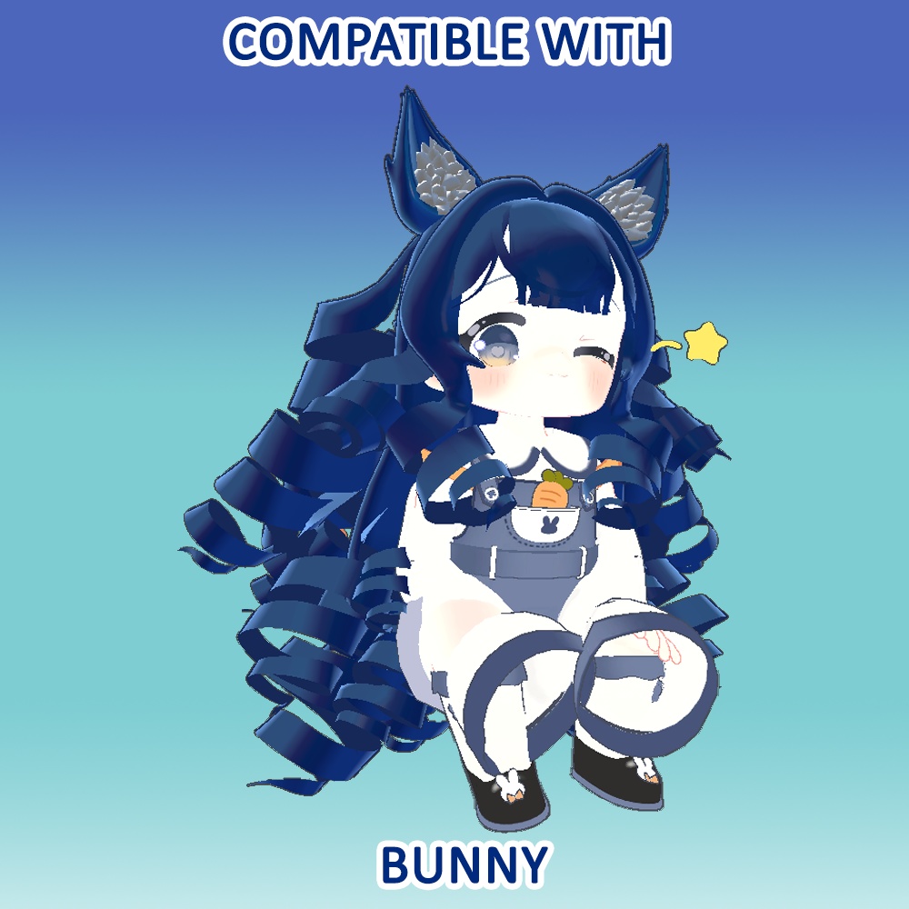 Curls hair Waves prefab for VRCHAT