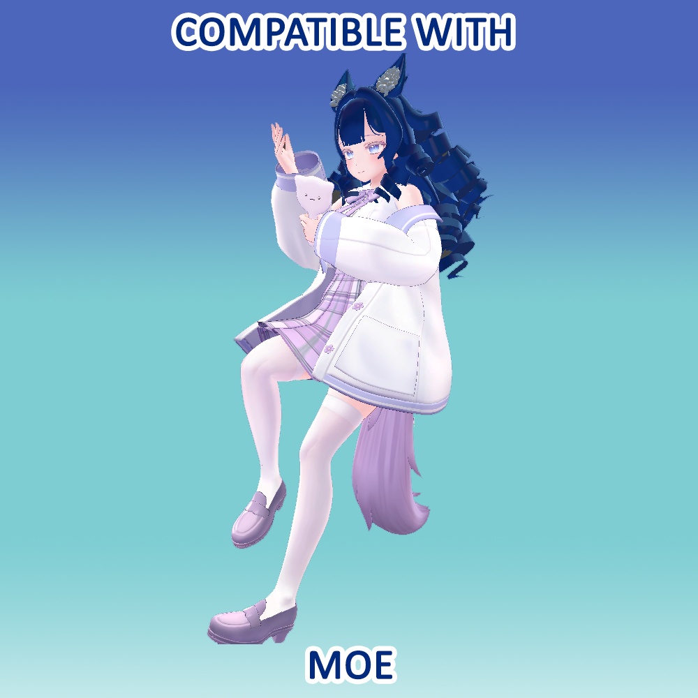 Curls hair Waves prefab for VRCHAT