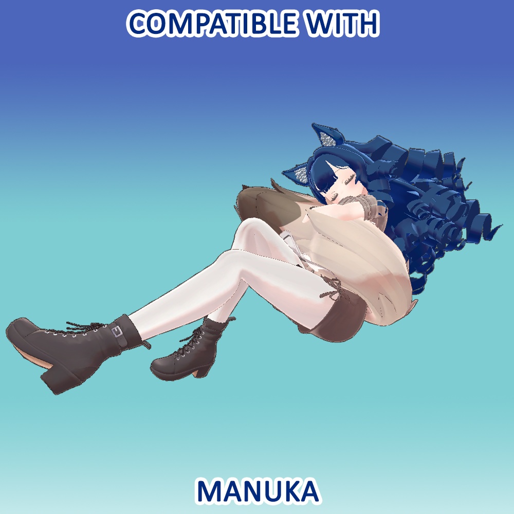 Curls hair Waves prefab for VRCHAT