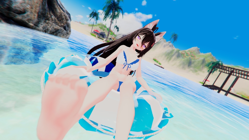 【ここあ専用】【水着+ホットパンツ】+【目+顔の化粧】_(:з」∠)_