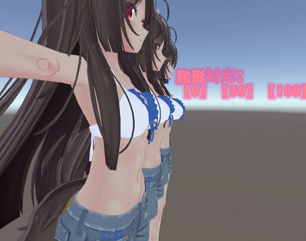 【ここあ専用】【水着+ホットパンツ】+【目+顔の化粧】_(:з」∠)_