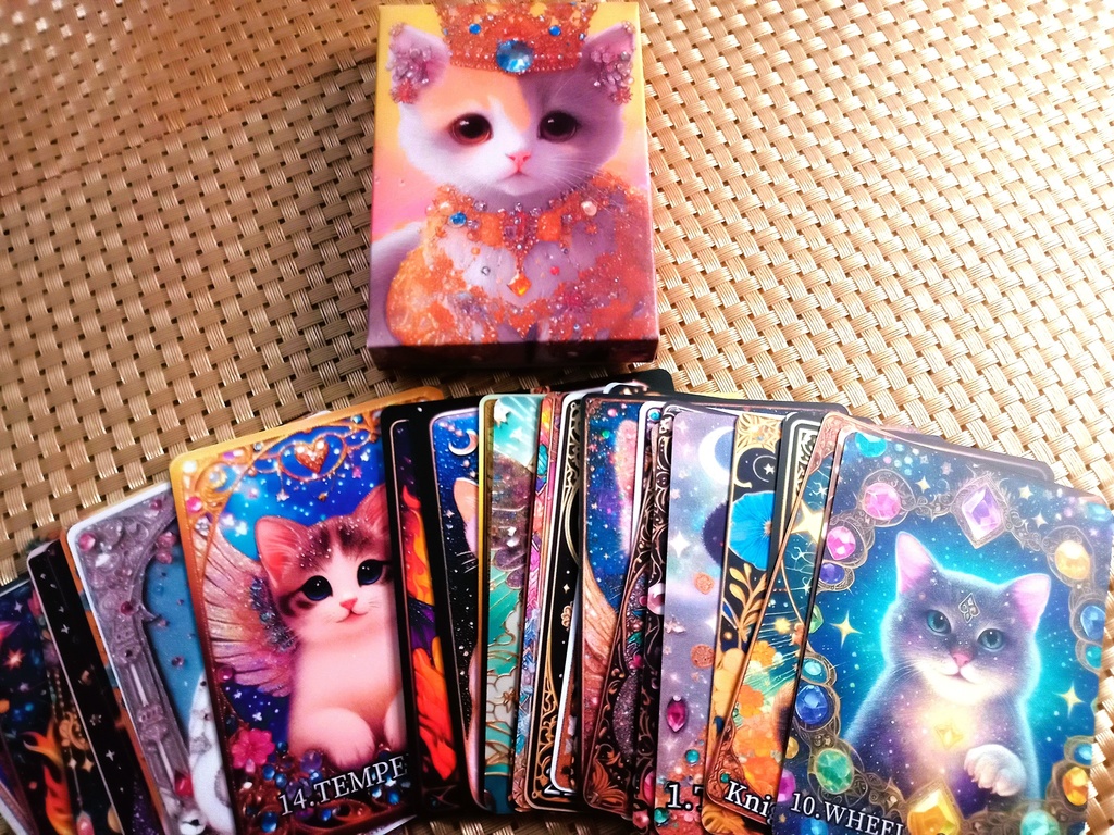 宝石猫タロットカード　32枚　大アルカナ22枚と小アルカナ10枚