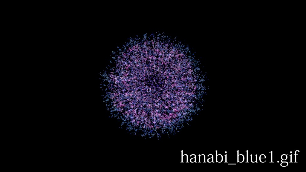 ココフォリア素材 花火 GIF 無限ループ 背景透過済(AVI動画追加)