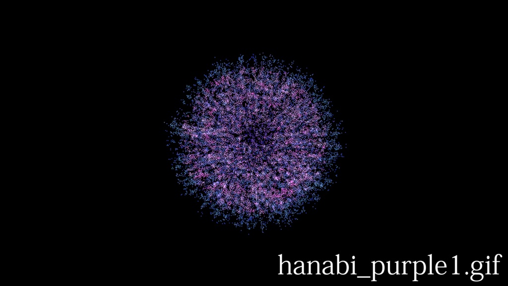 ココフォリア素材 花火 GIF 無限ループ 背景透過済(AVI動画追加)