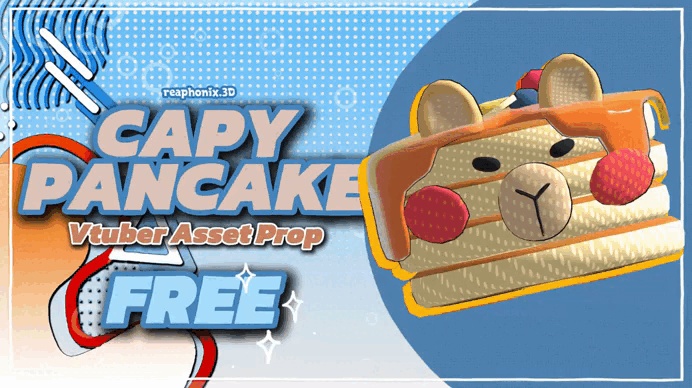 【無料/FREE】カピバラパンケーキ Capy-Pancake 3D Prop (Warudo)