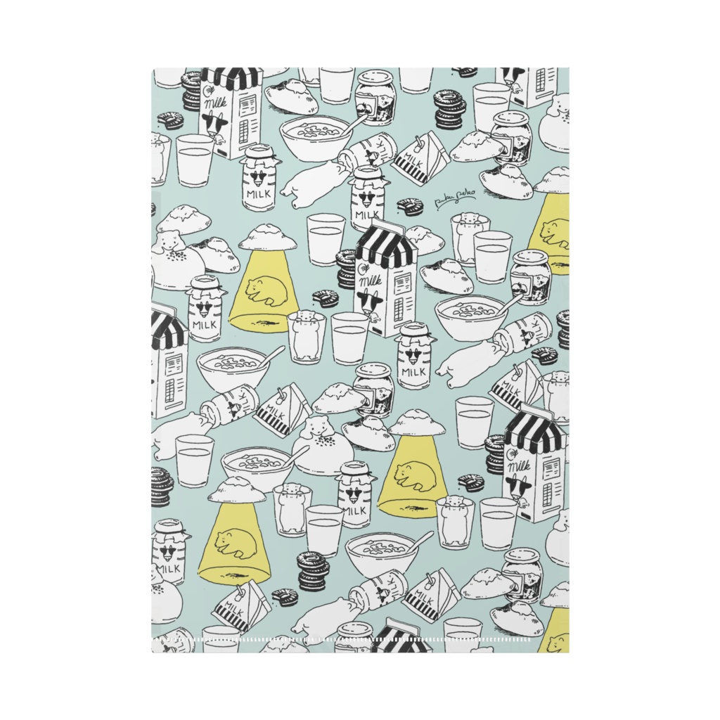 牛乳に合うクリアファイル