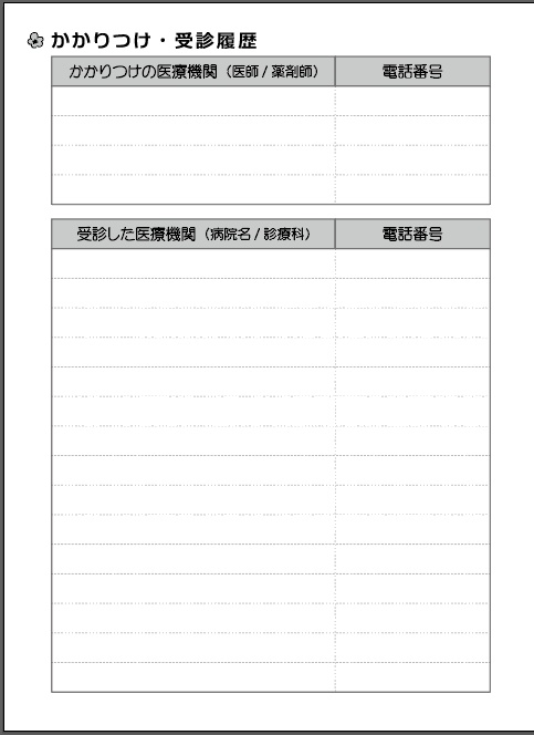 クマとゾウのおくすり手帳