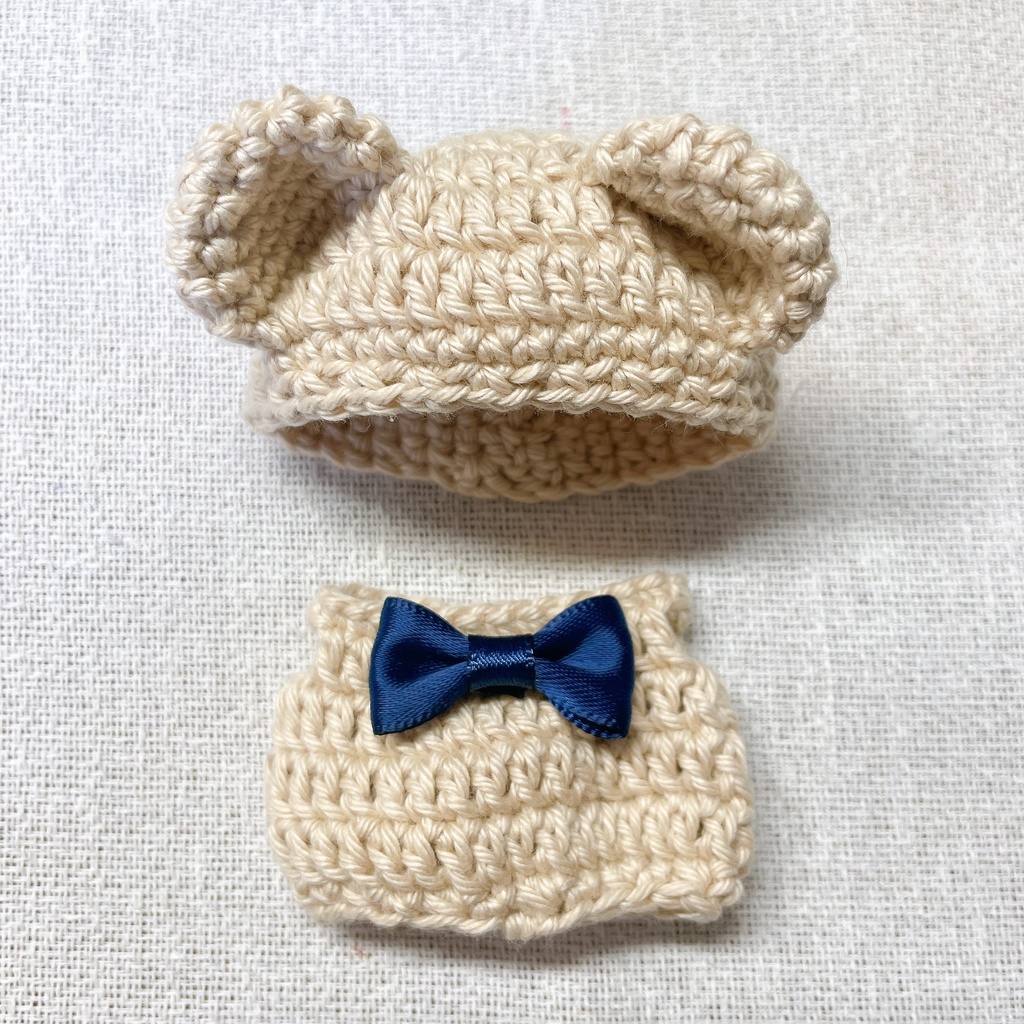 8cm ぬい服 くまちゃんセット(ベージュ)