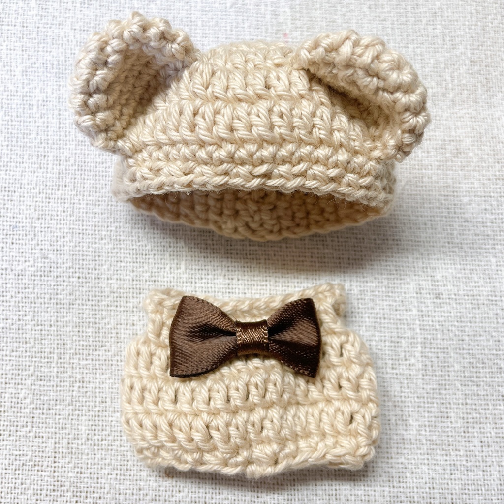 8cm ぬい服 くまちゃんセット(ベージュ)