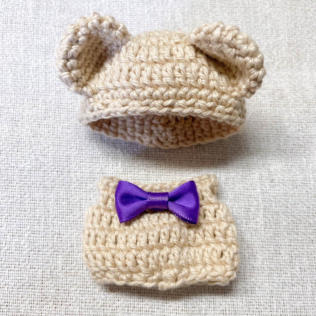 8cm ぬい服 くまちゃんセット(ベージュ)