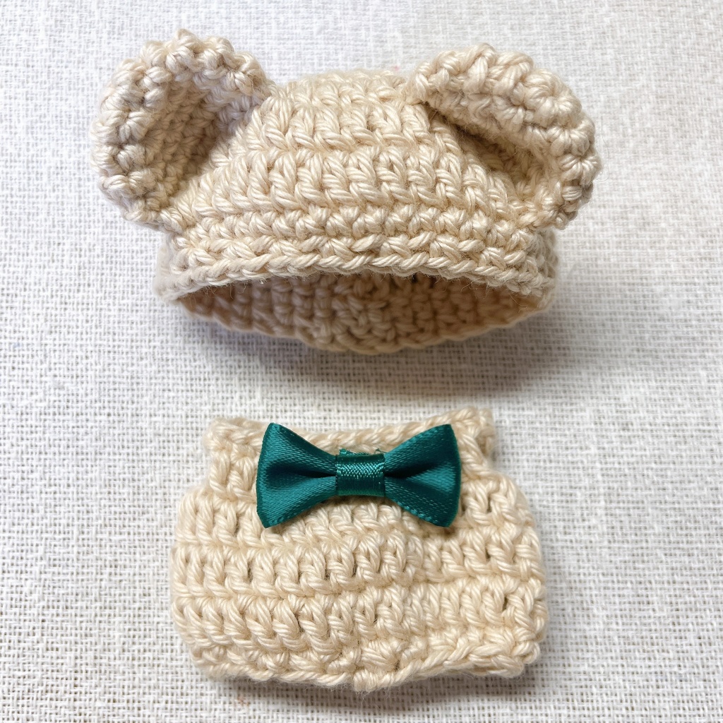 8cm ぬい服 くまちゃんセット(ベージュ)