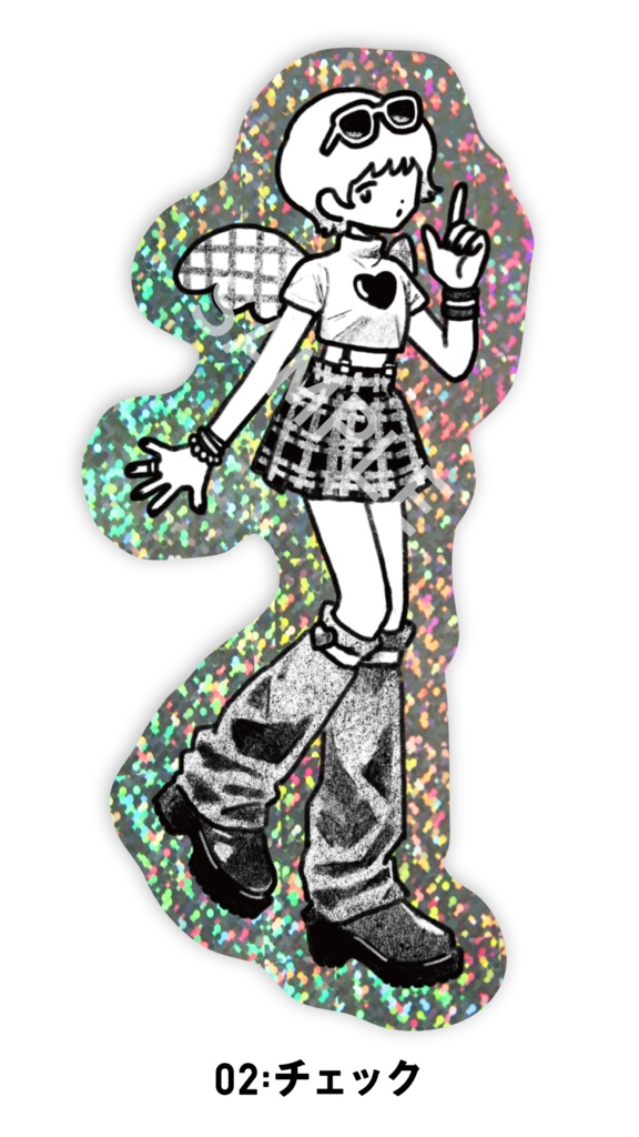 クピドガール・ホロステッカー(グリッター)