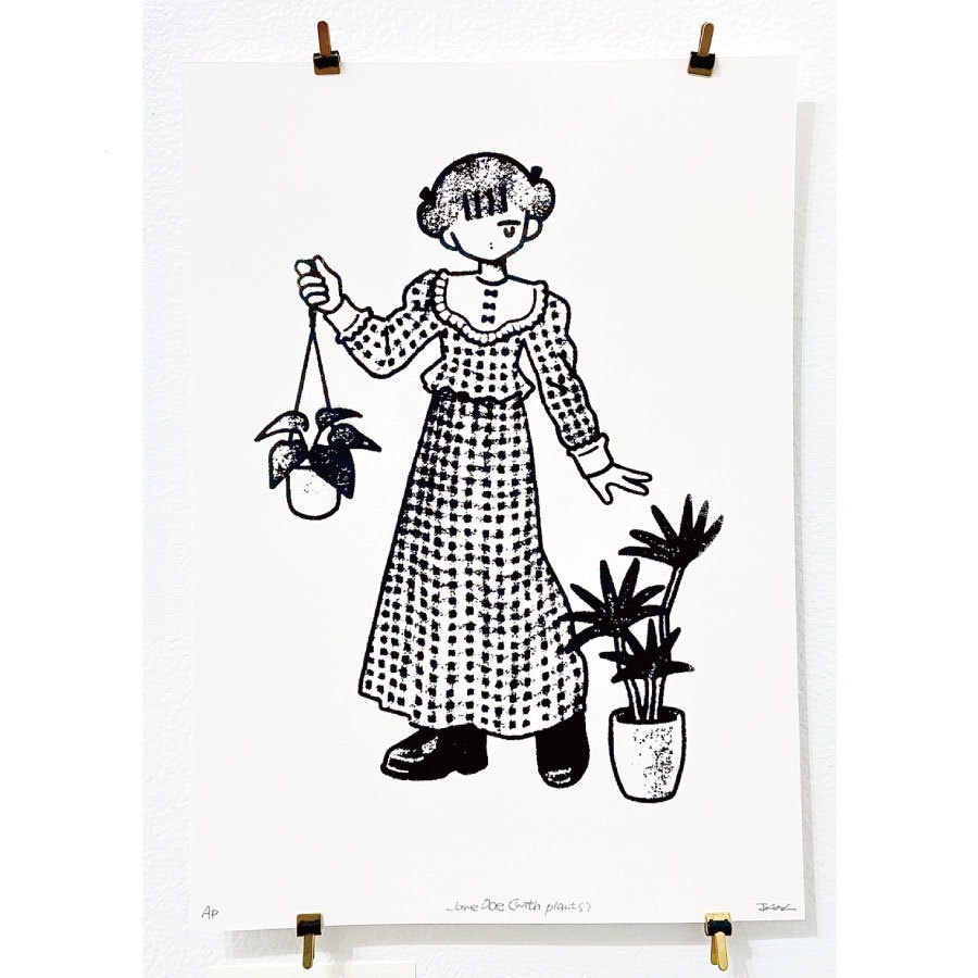 Jane Doe(with plants)（シルクスクリーン ）
