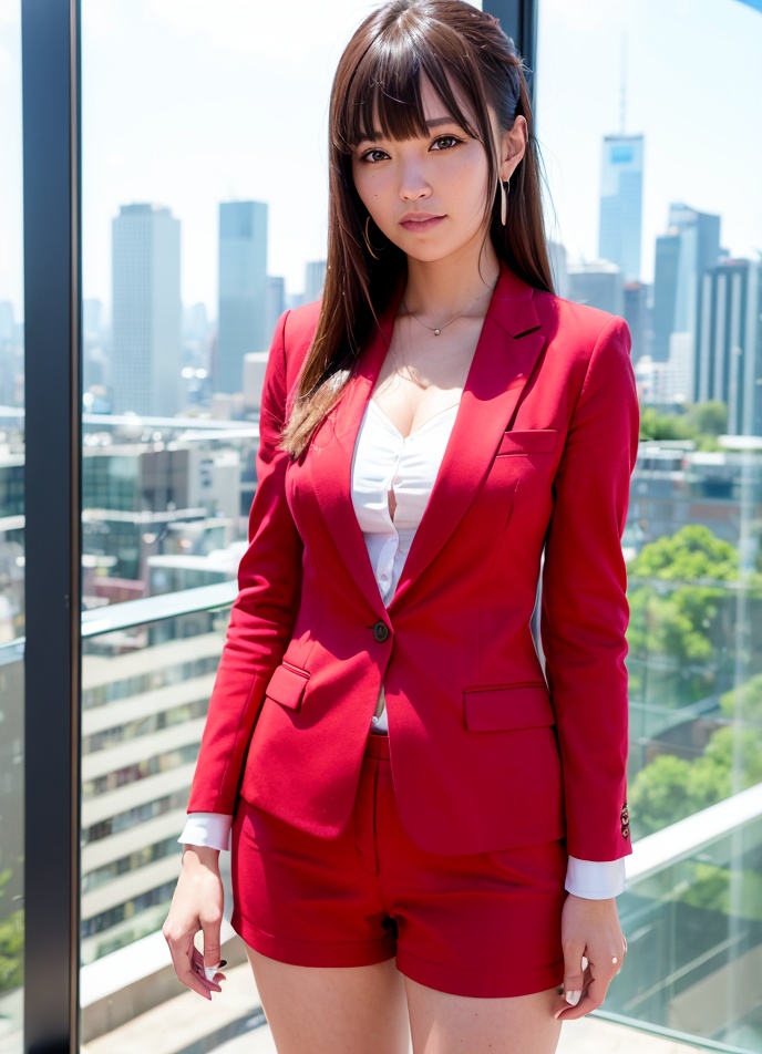 スーツ女子（赤）