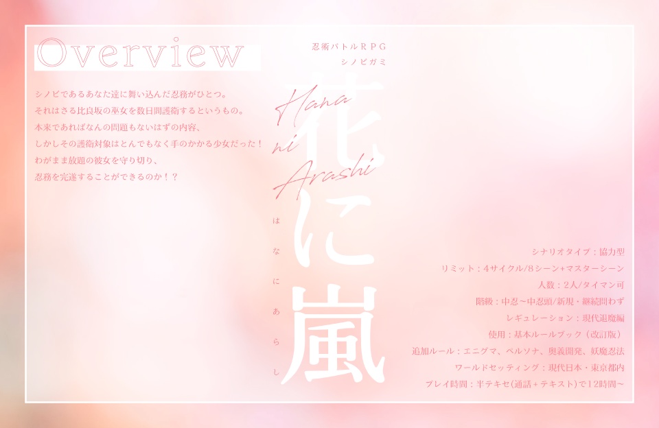 【シノビガミシナリオ】花に嵐 SPLL:E223178