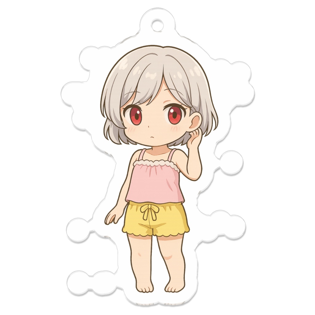 ちびキャラ 銀髪お姉ちゃん部屋着アクキー