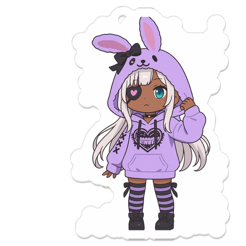 ちびキャラ 銀髪妹ちゃんにゃんにゃんアクキー