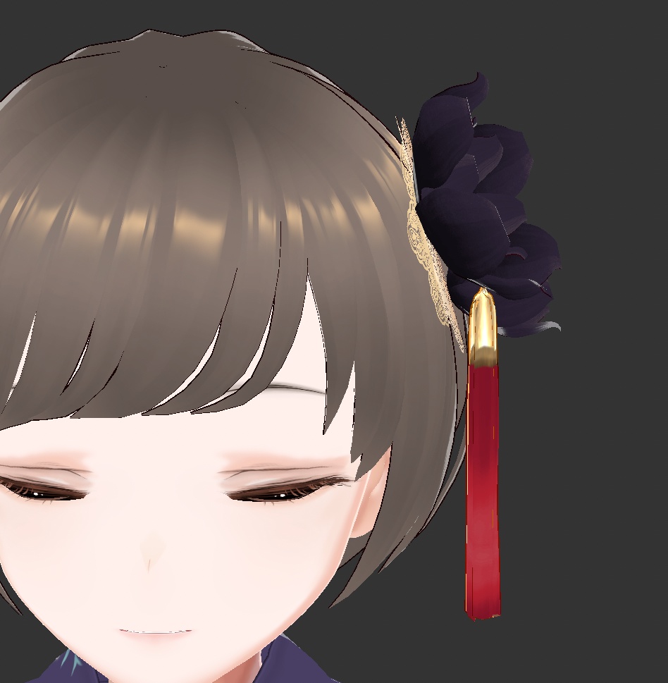 【VRoid用】房付き花飾り