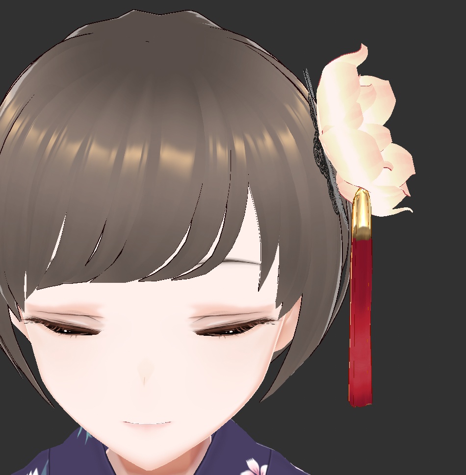 【VRoid用】房付き花飾り