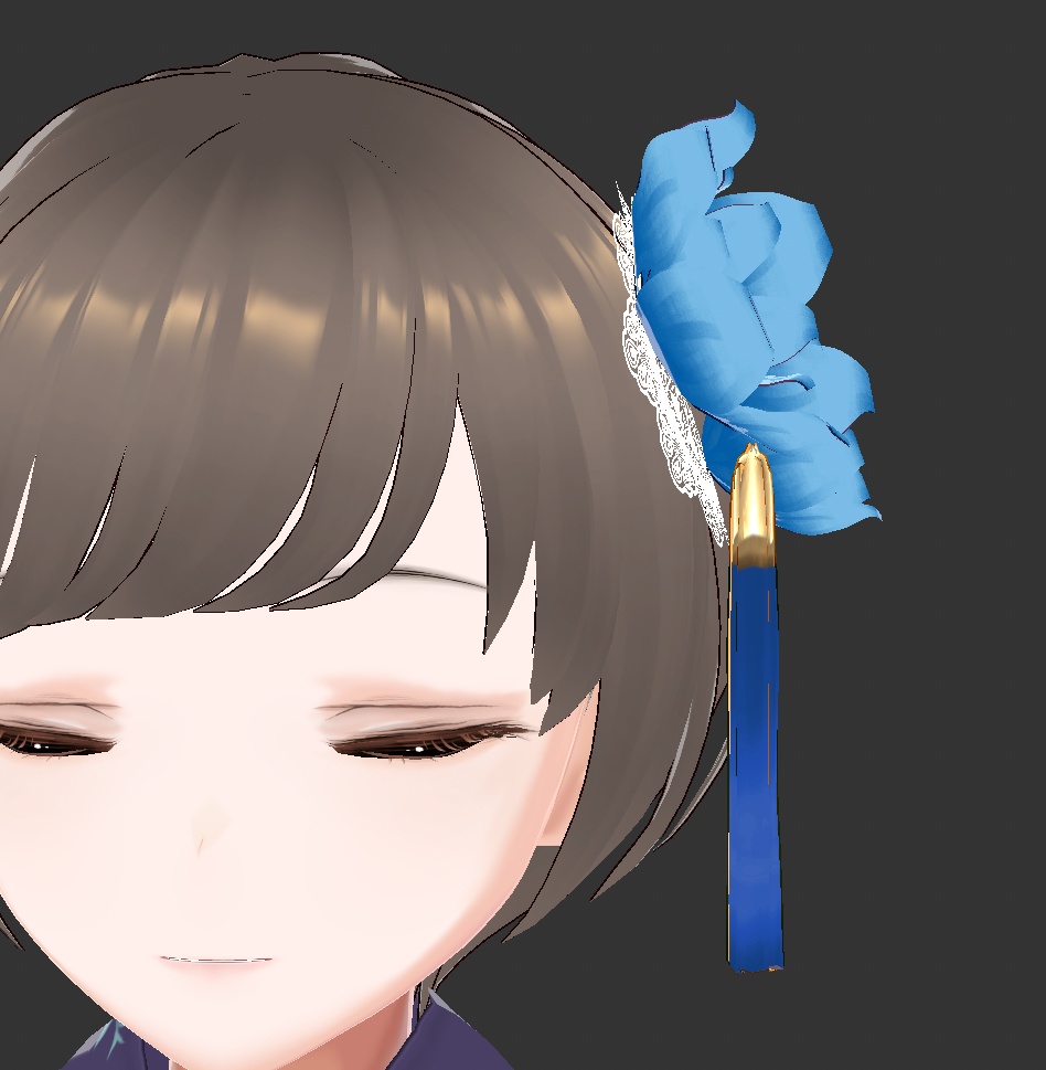 【VRoid用】房付き花飾り