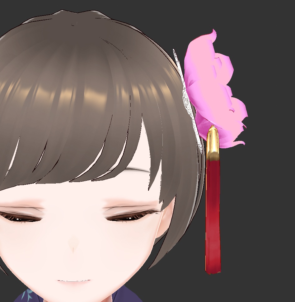 【VRoid用】房付き花飾り