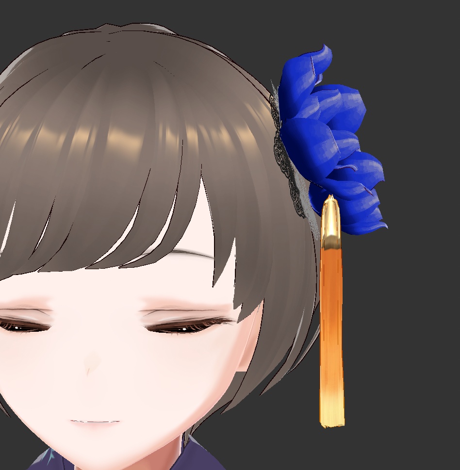 【VRoid用】房付き花飾り