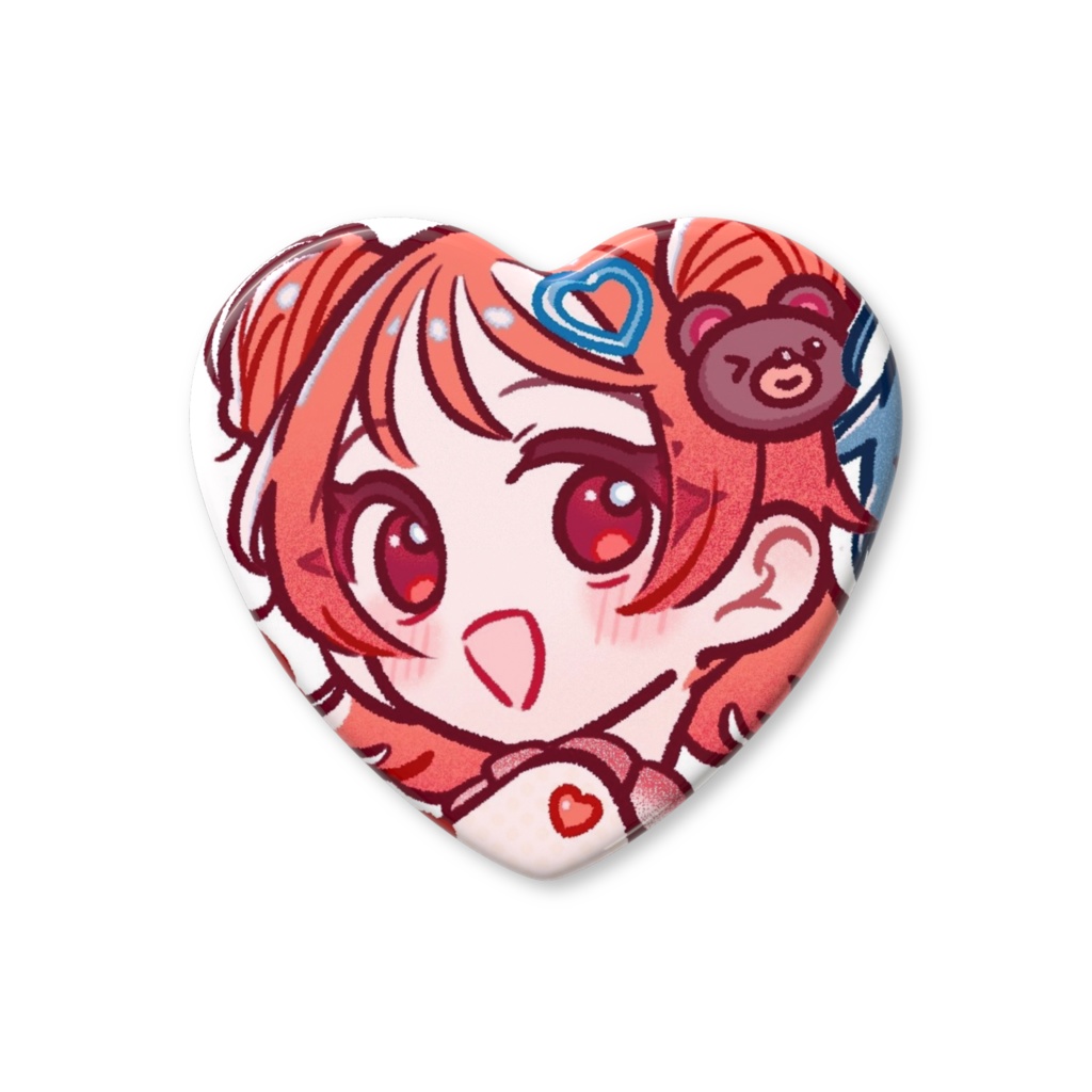 ぽわこちゃん Valentine ハート缶バッチ