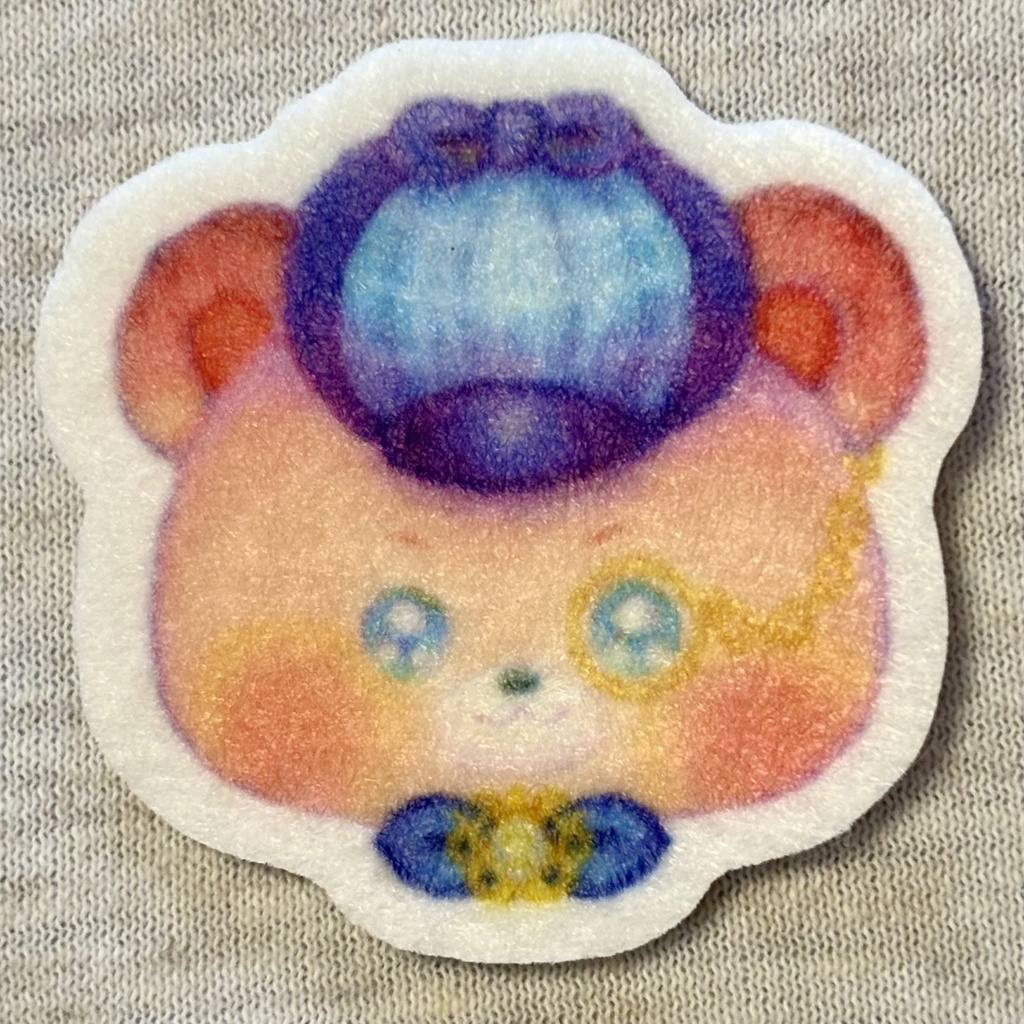 ♡推理先生くまフェルトステッカー♡