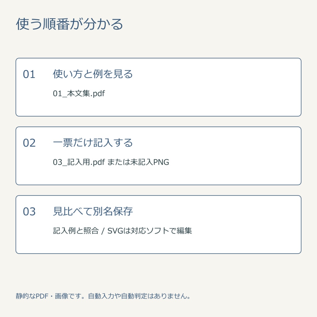 小さな展示の感想カード|記入票3種・無料見本