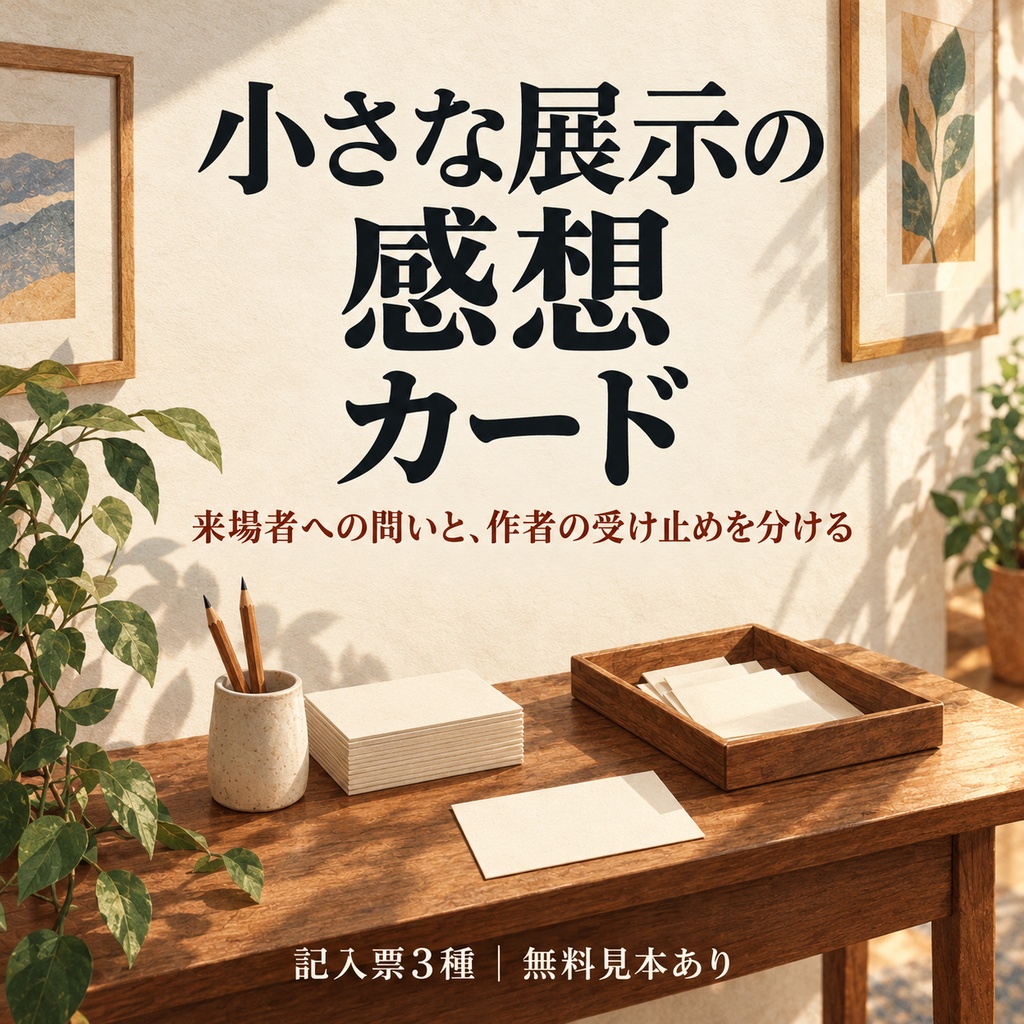 小さな展示の感想カード｜記入票3種・無料見本