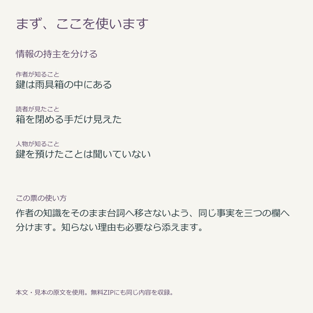 人物が知る情報の管理票|記入票3種・無料見本
