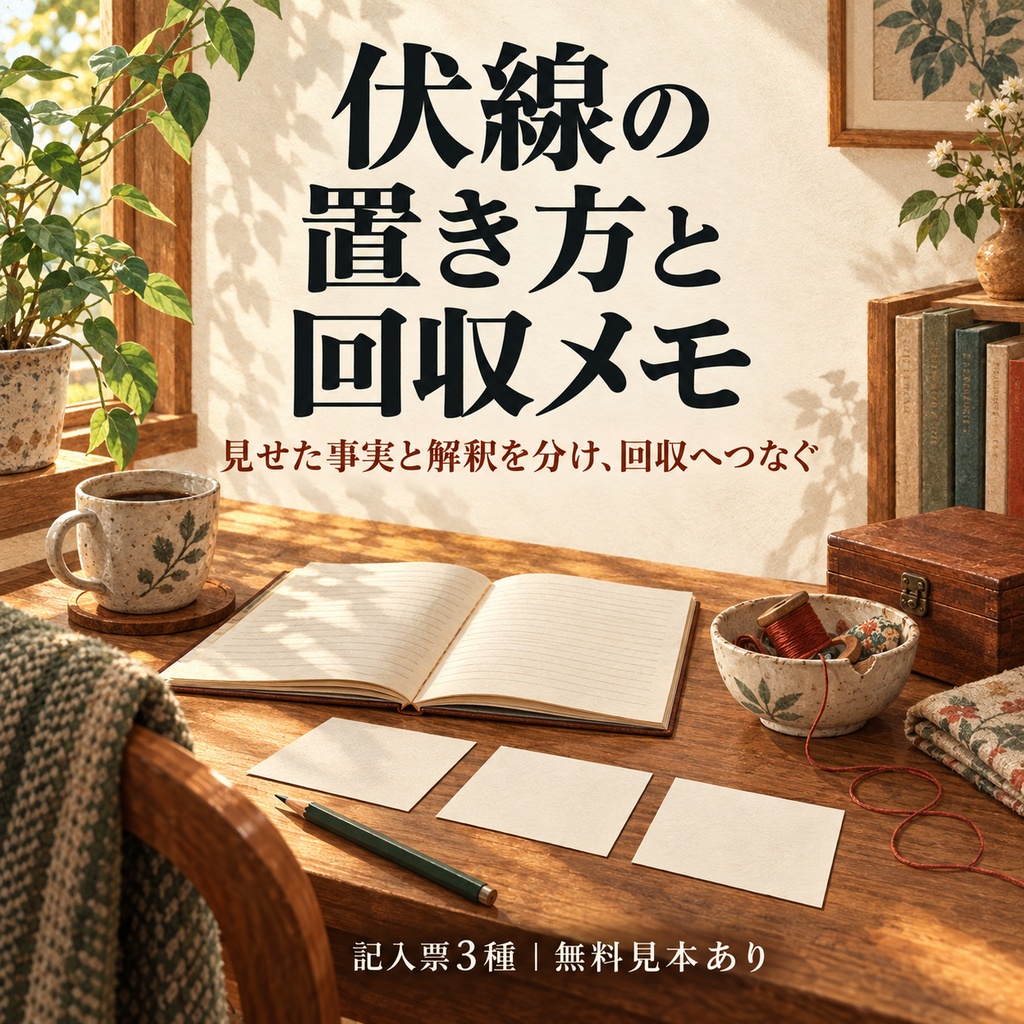 伏線の置き方と回収メモ｜記入票3種・無料見本