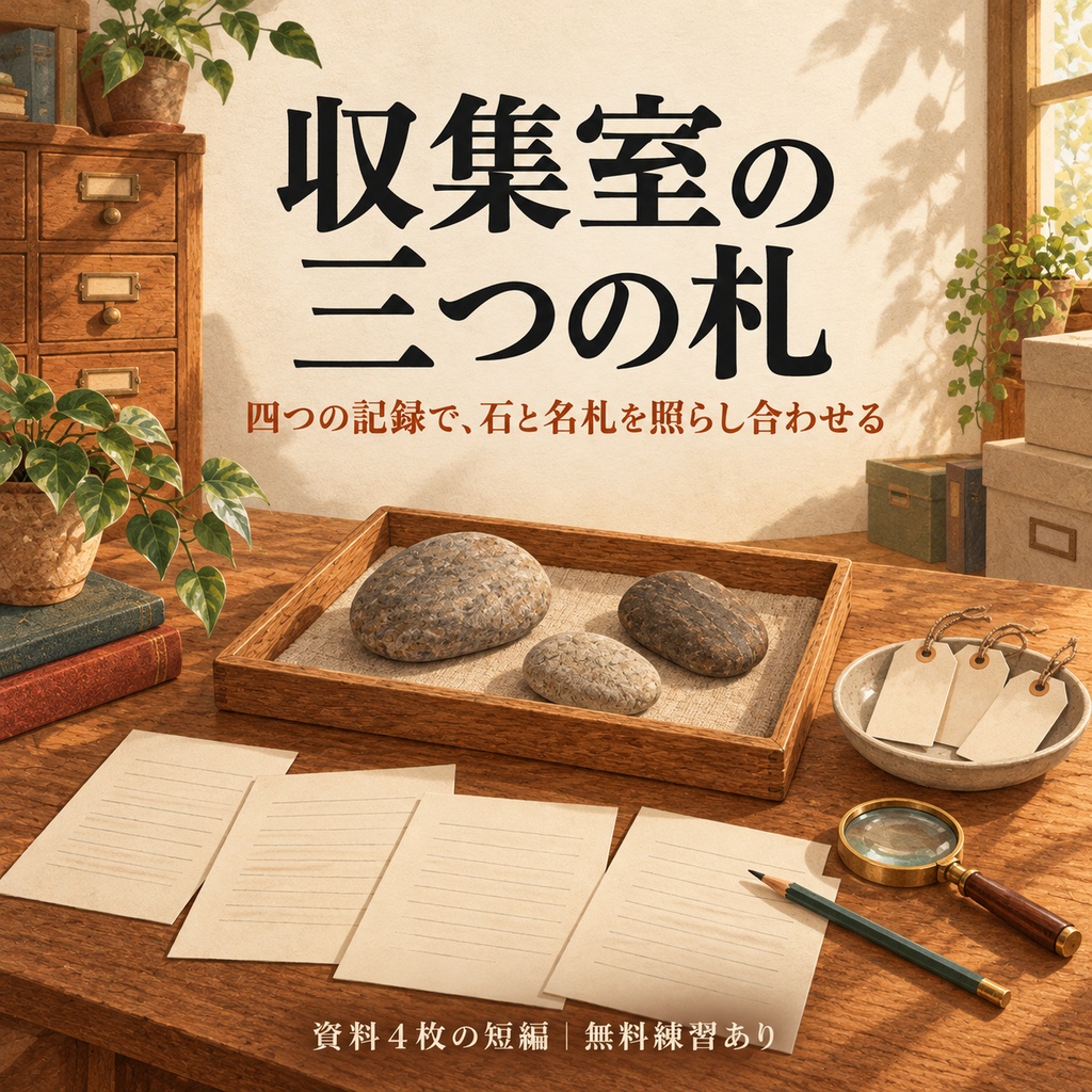 収集室の三つの札|資料4枚の短編・無料練習