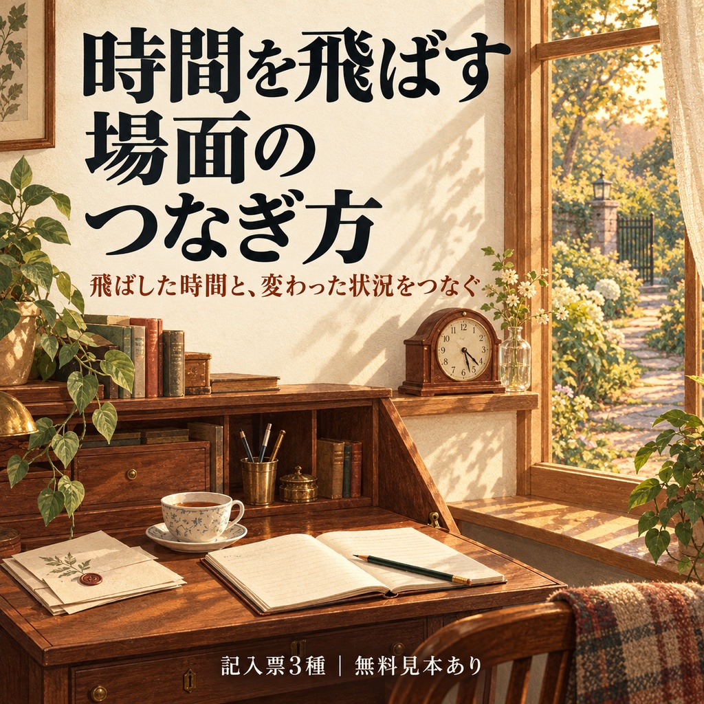 時間を飛ばす場面のつなぎ方｜記入票3種・無料見本