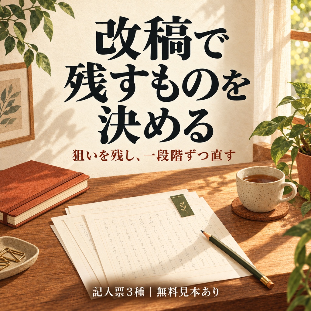 改稿で残すものを決める｜記入票3種・無料見本