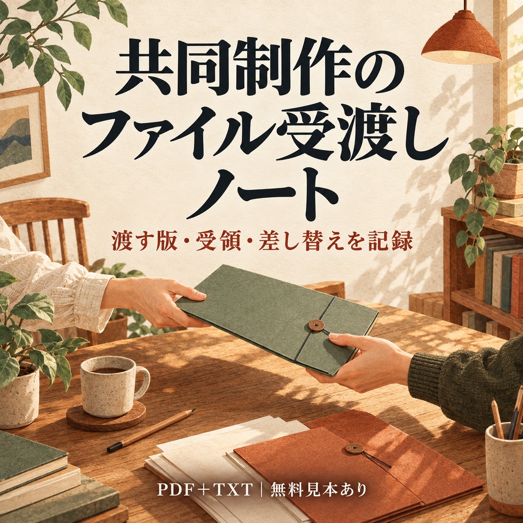 共同制作のファイル受渡しノート|PDF・編集用TXT【無料見本】