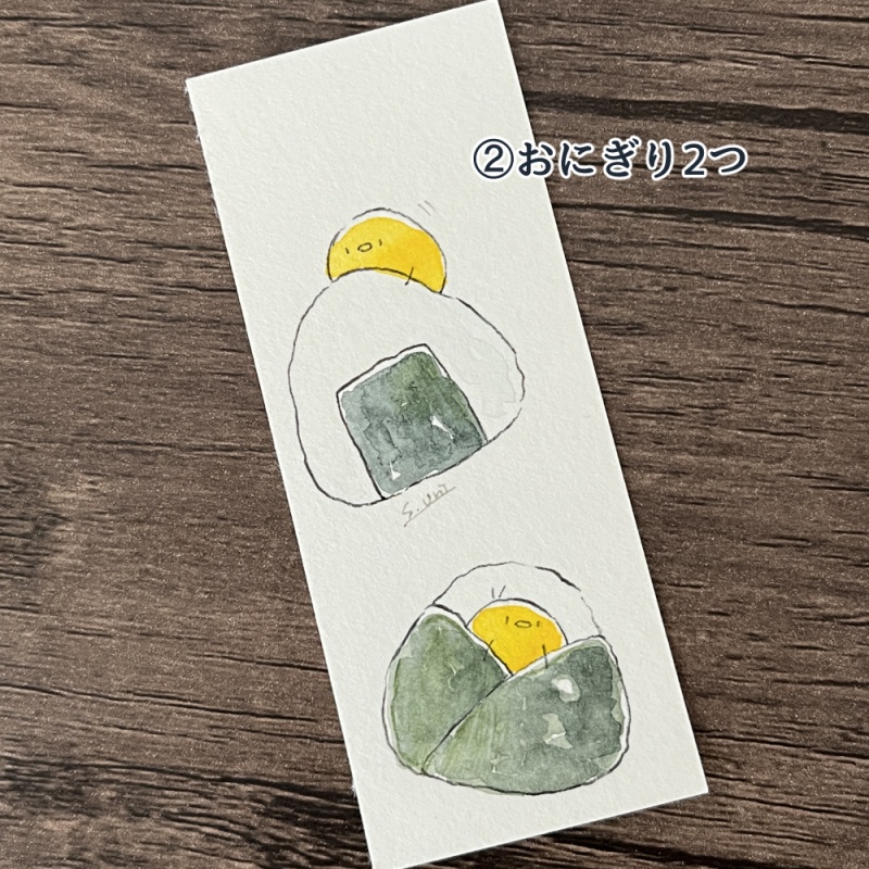 【原画】ひよことおにぎり【4×10㎝サイズ】