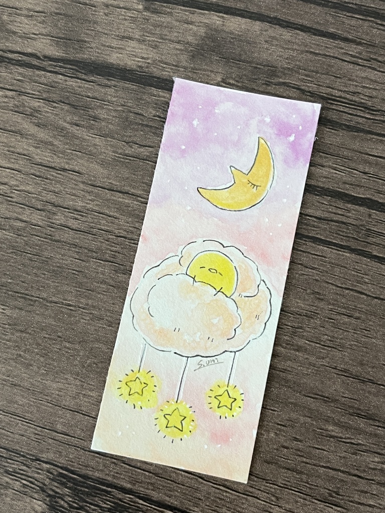 【原画】ひよこと夜の夢【4×10㎝サイズ】