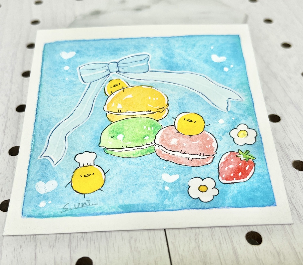 【原画】ひよこのマカロンホワイトデー